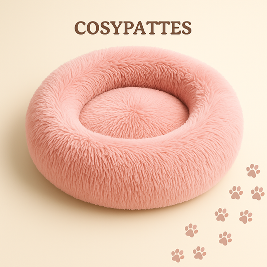 Lit cosy moelleux ROSE pour chien et chat