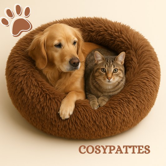 Lit cosy moelleux MARRON pour chien et chat
